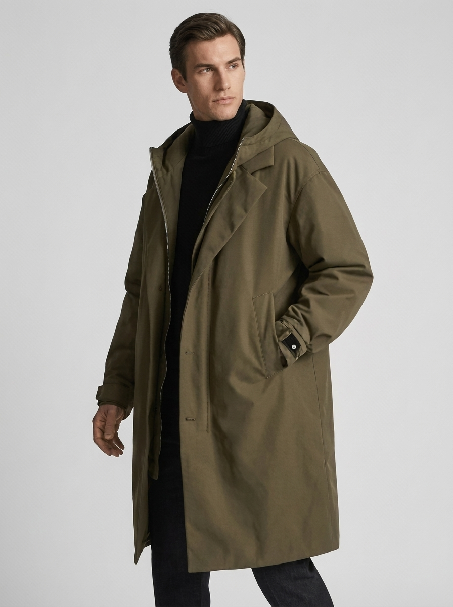 Women's Oversized Hooded Thermal Trench Coat