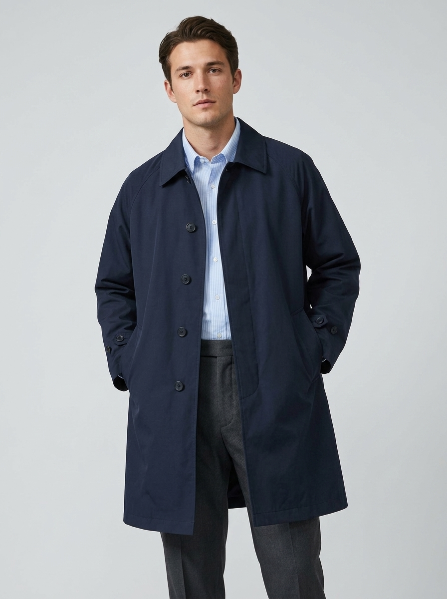 Men's Loose-Fit Casual Trench Coat