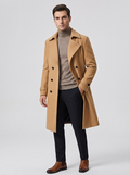 Men's Woolen Double Breasted Trench Coat