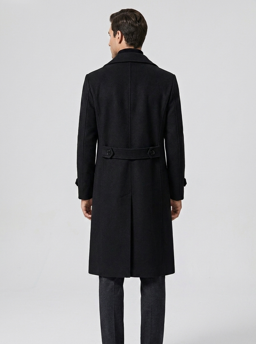 Men's Woolen Double Breasted Trench Coat
