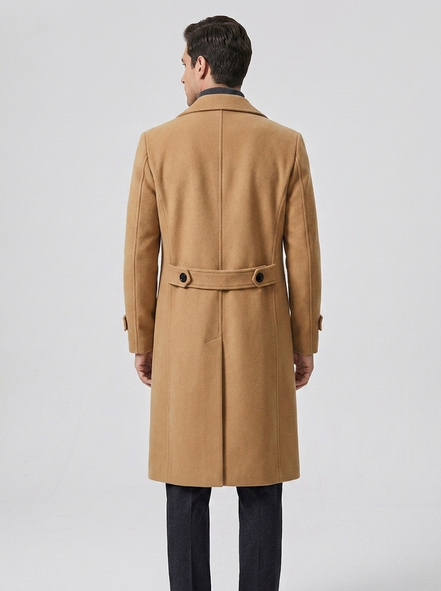 Men's Woolen Double Breasted Trench Coat