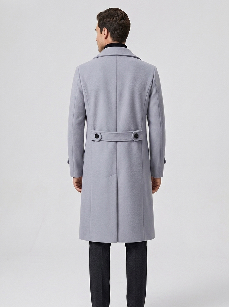 Men's Woolen Double Breasted Trench Coat