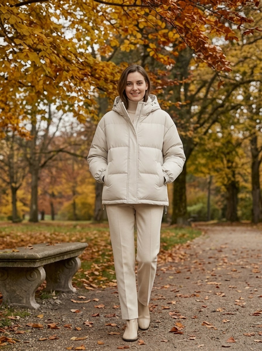 Women's Drop-Shoulder Hooded Puffer Jacket