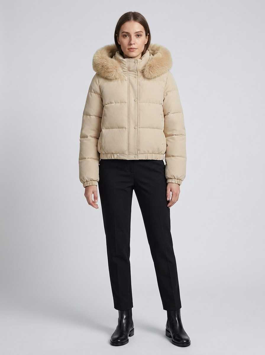 Kurze Damen-Steppjacke für den Winter