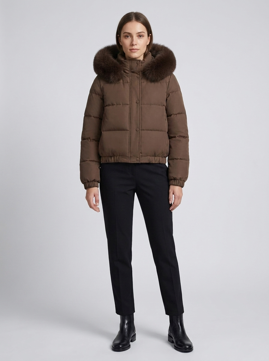 Kurze Damen-Steppjacke für den Winter