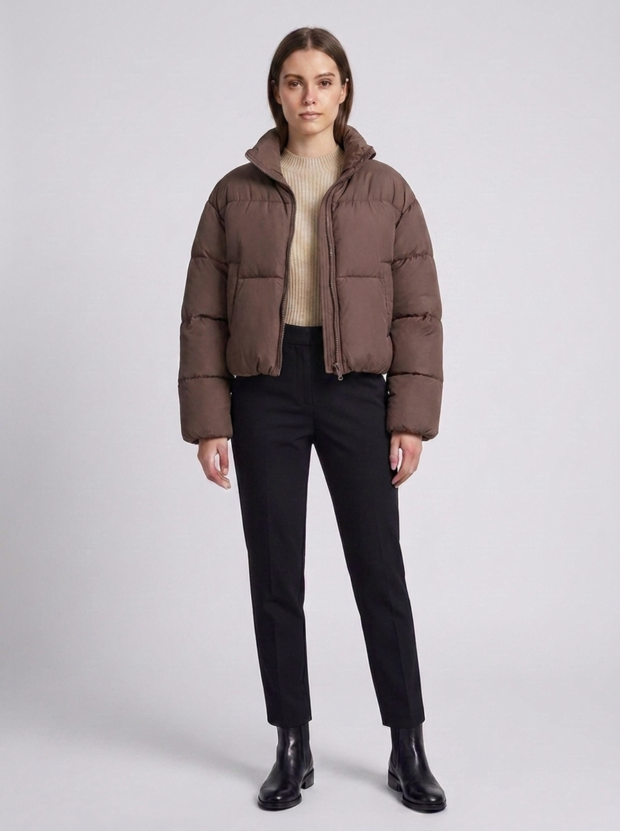Damen-Wintersteppjacke mit Stehkragen
