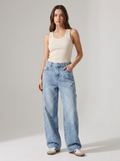 Women's Straight Wide-Leg Jeans with Pockets