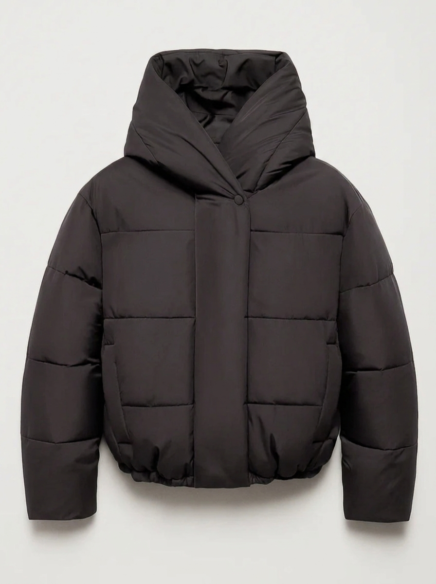 Damen-Steppjacke – Stilvolles kurzes Design mit Kapuze
