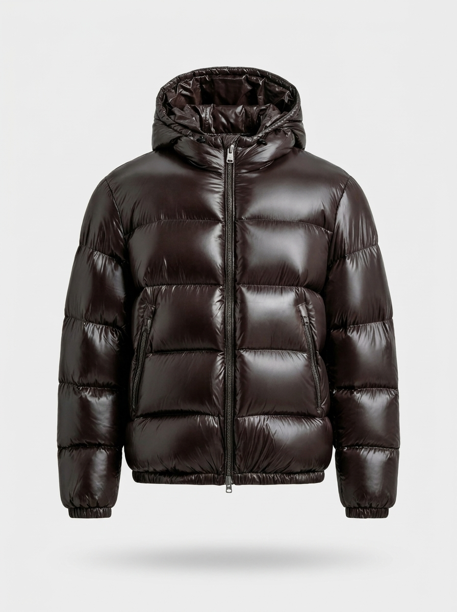 Men's Hooded Puffer Jacket - Casual Winter Coat for Cold Weather