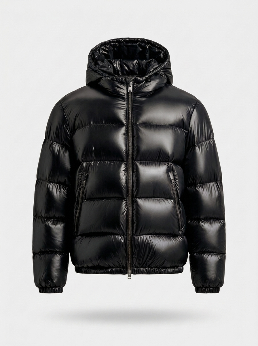 Men's Hooded Puffer Jacket - Casual Winter Coat for Cold Weather