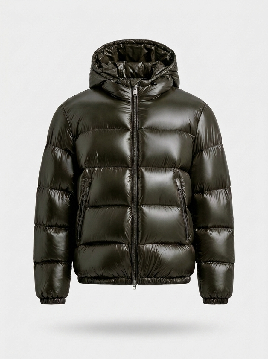Men's Hooded Puffer Jacket - Casual Winter Coat for Cold Weather