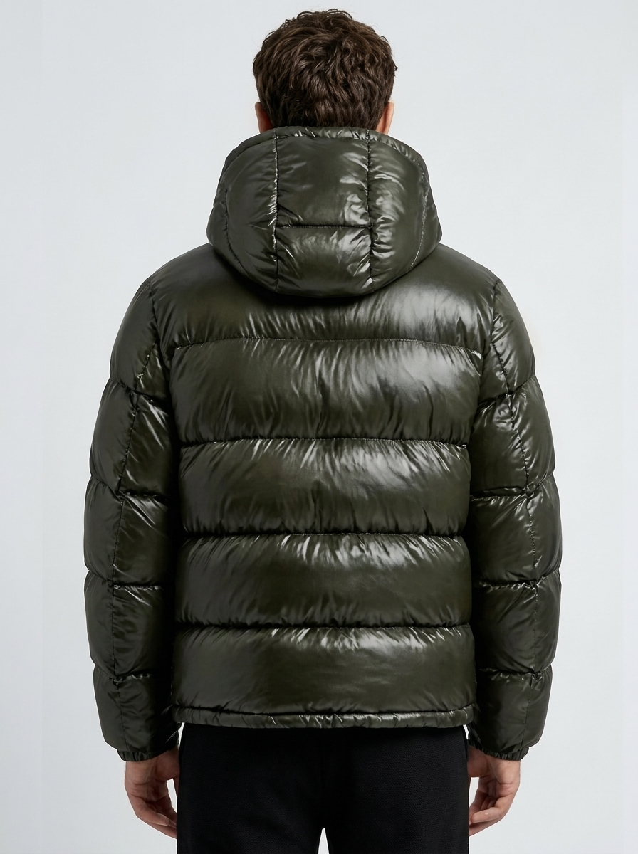 Men's Hooded Puffer Jacket - Casual Winter Coat for Cold Weather