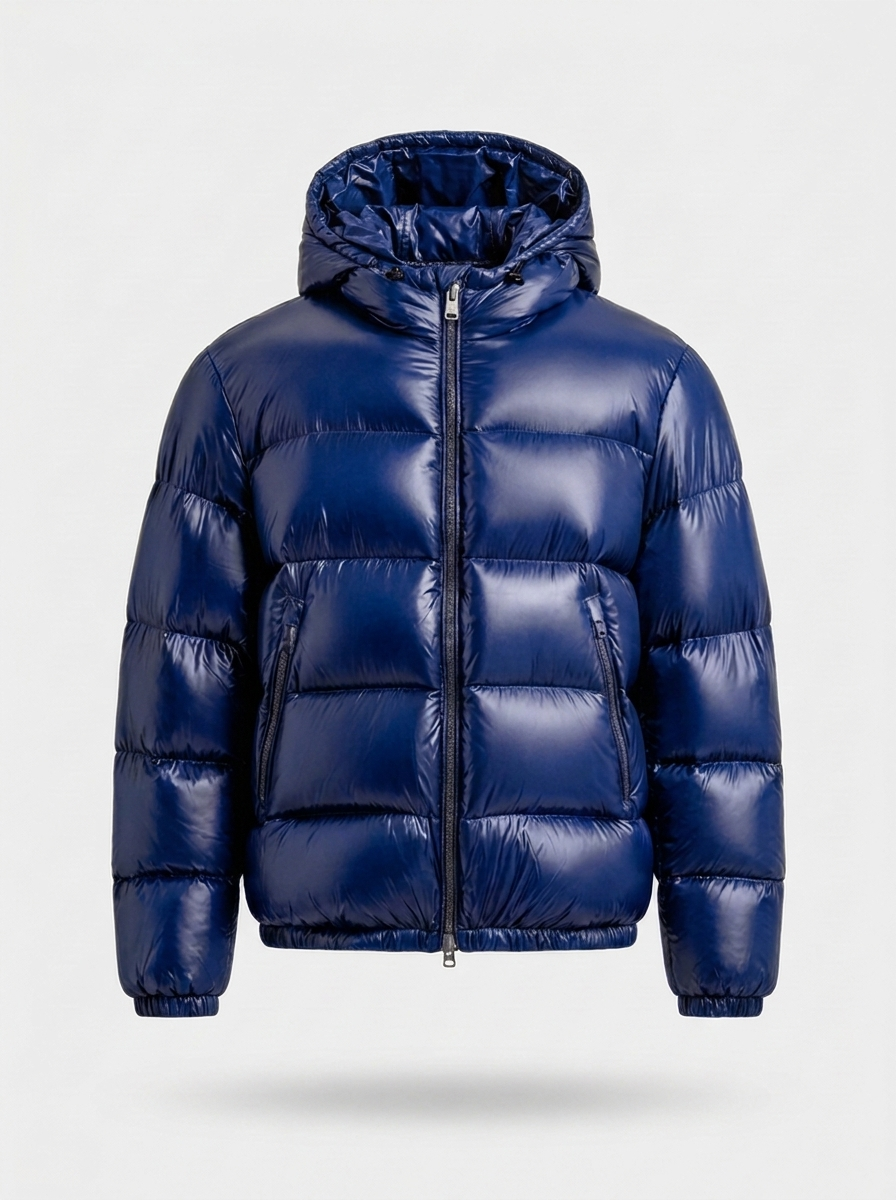 Men's Hooded Puffer Jacket - Casual Winter Coat for Cold Weather