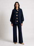 Women's Loungewear Knitted Crew-Neck Two-Piece Set