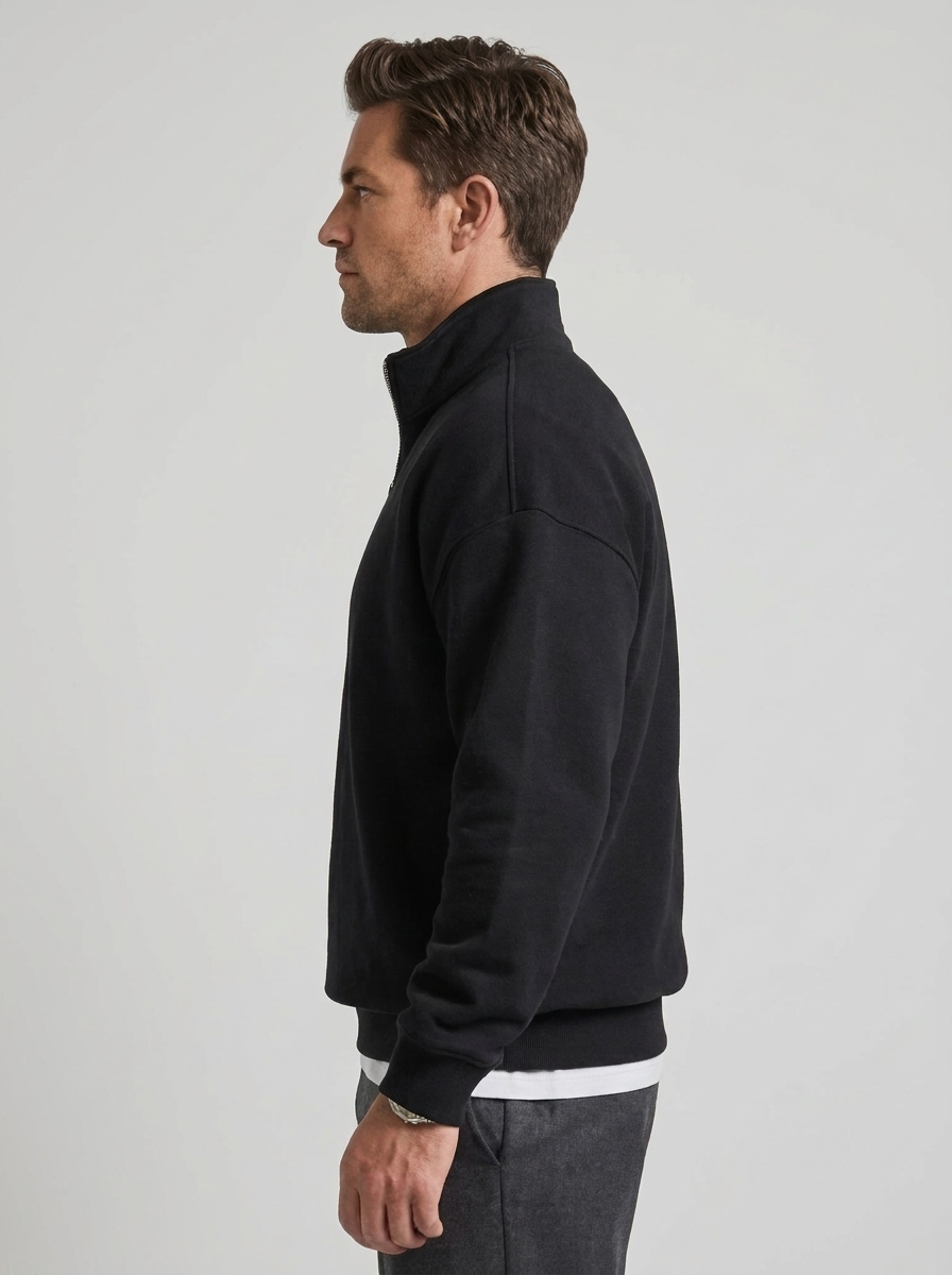 Men's Half Zipper Stand Collar Sweatshirt