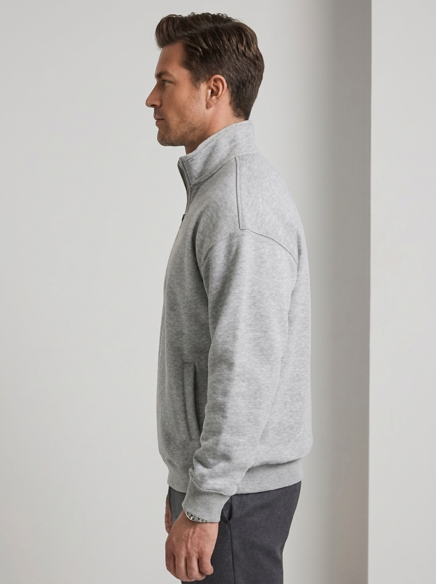 Men's Half Zipper Stand Collar Sweatshirt