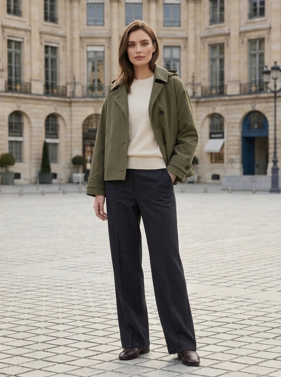 Women's Hooded Single-Breasted Trench Coat