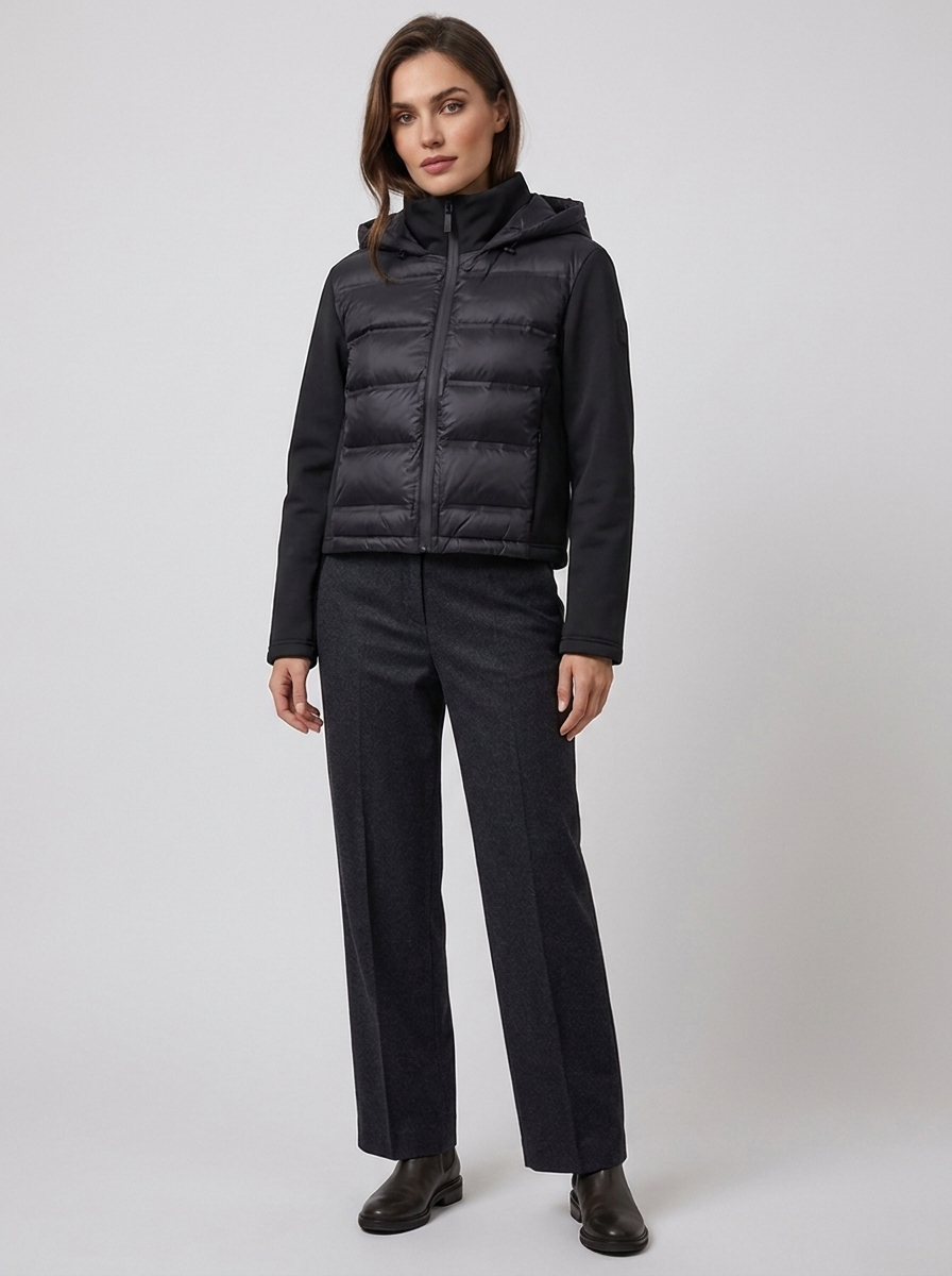 Women's Hybrid Puffer Jacket with Hood
