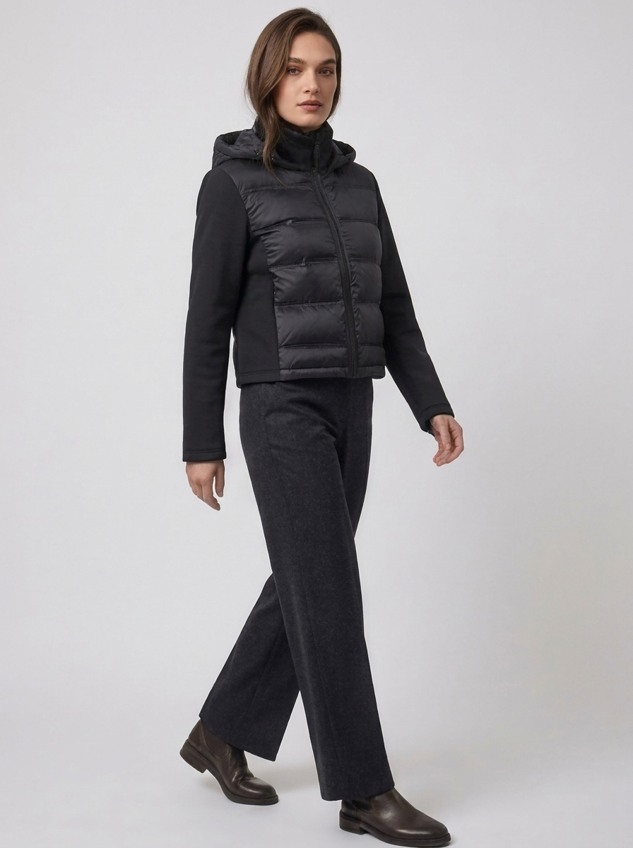 Women's Hybrid Puffer Jacket with Hood