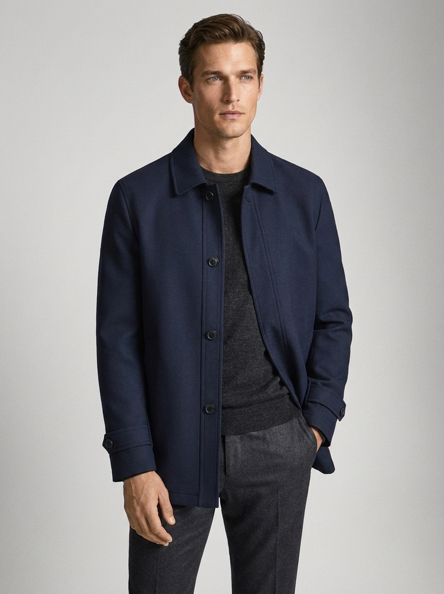 Men's Business Casual Button-Up Jacket