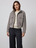Women's Short Suede Bomber Jacket