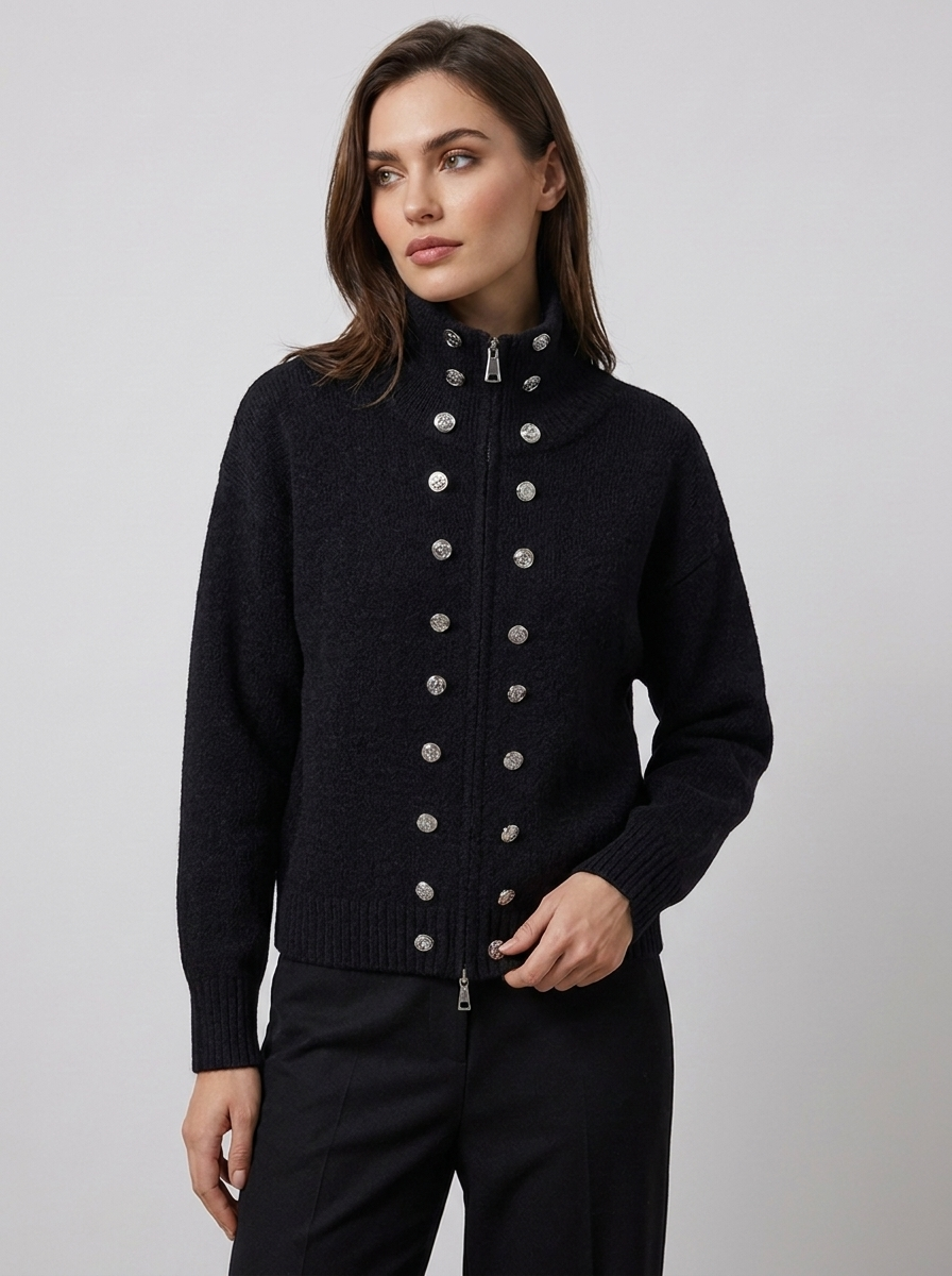 Women's Turtleneck Cardigan Jacket for Cozy Winter Style
