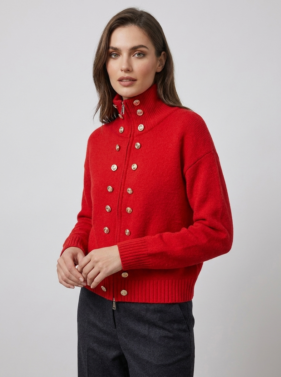Women's Turtleneck Cardigan Jacket for Cozy Winter Style