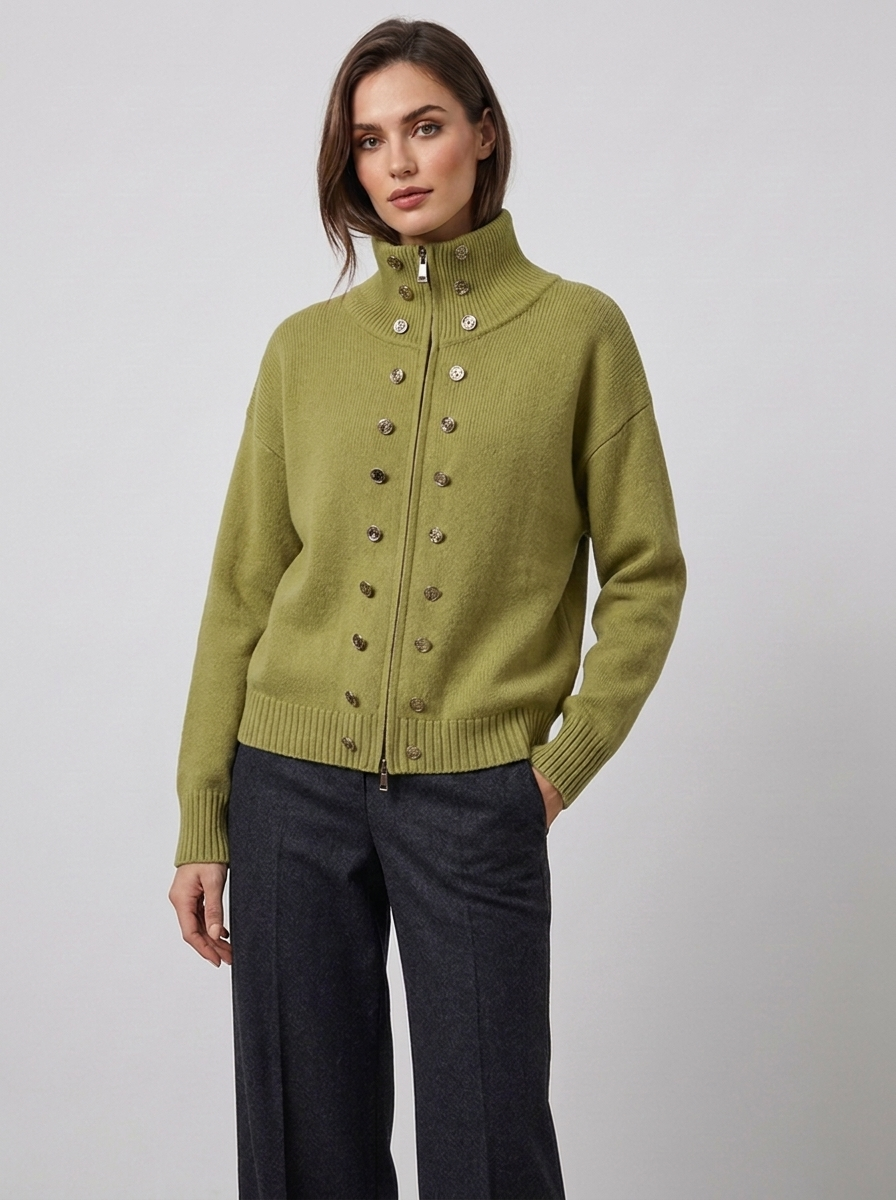 Women's Turtleneck Cardigan Jacket for Cozy Winter Style