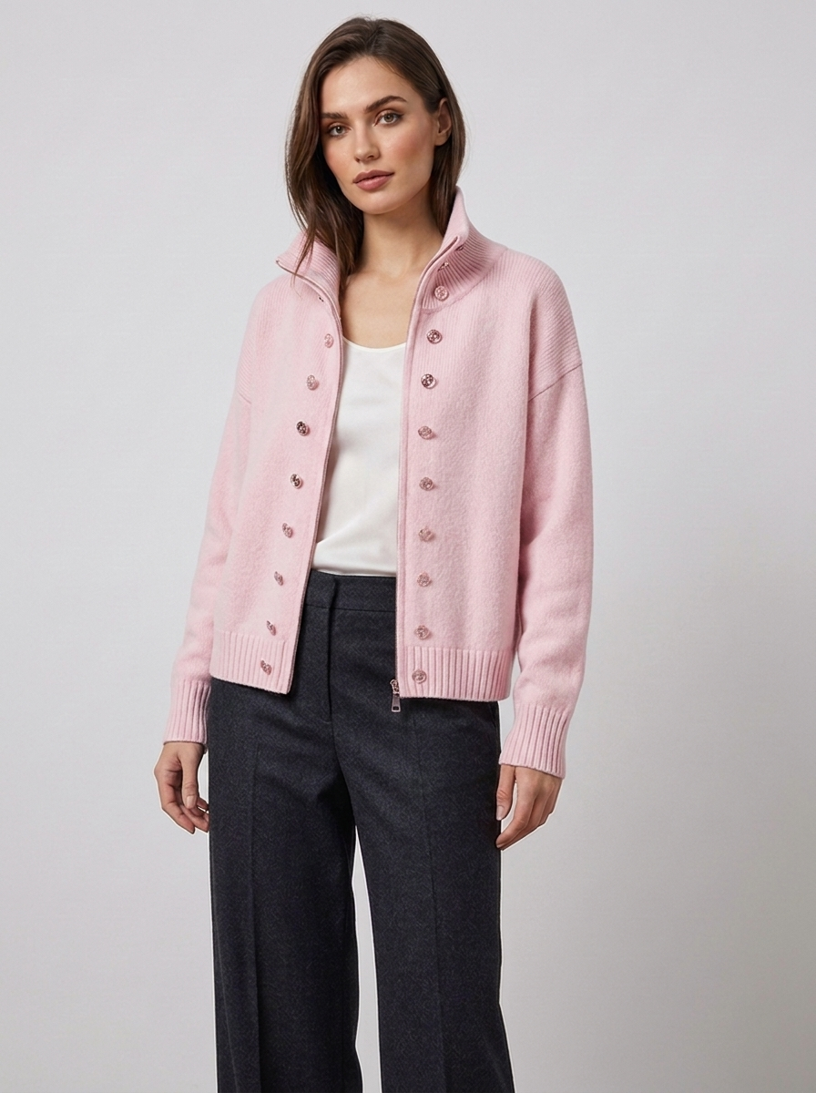Women's Turtleneck Cardigan Jacket for Cozy Winter Style