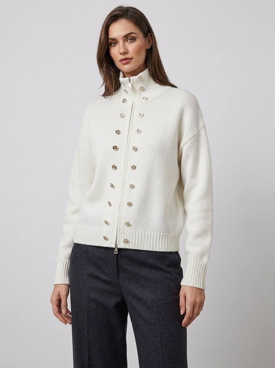 Women's Turtleneck Cardigan Jacket for Cozy Winter Style