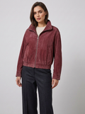 Women's Vintage Suede-Look Bomber Jacket