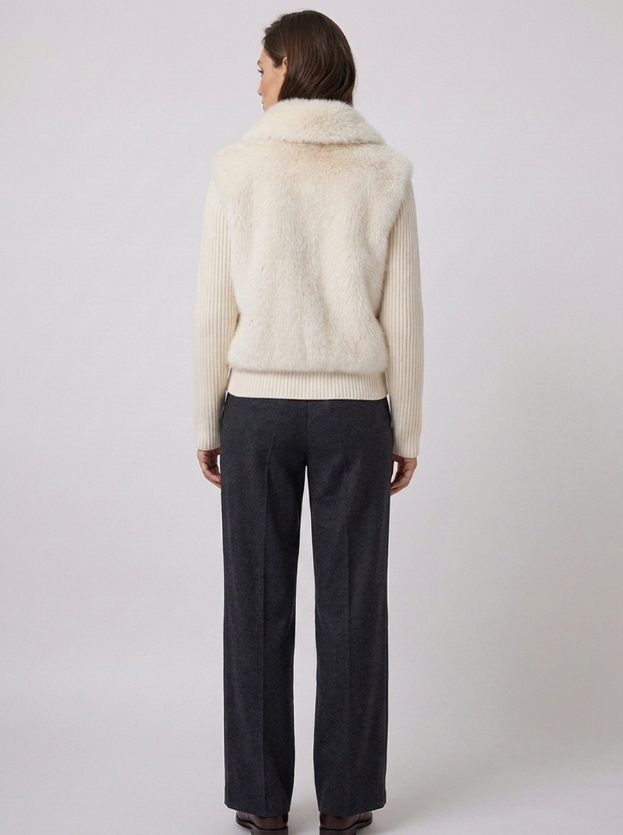 Women's Knitted Long-Sleeve Stand-Up Collar Jacket