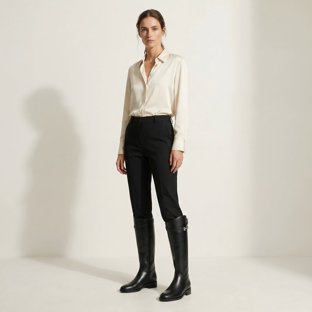 Women's Knee High Boots – Elegant Buckle Design for Chic Autumn Style