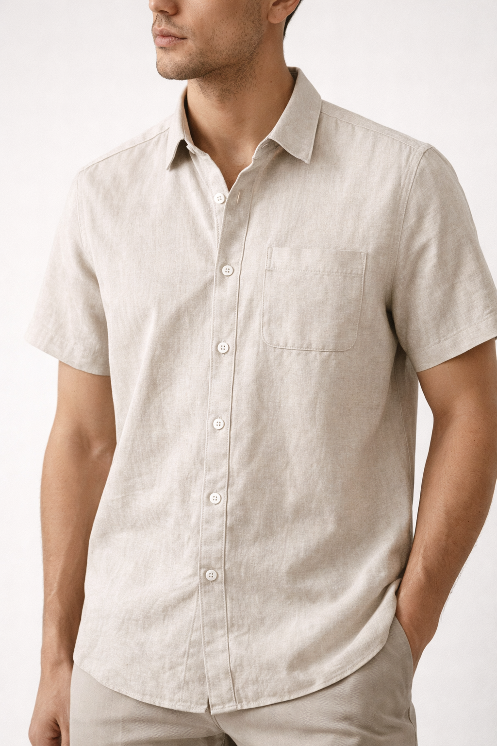 Men's Linen Short Sleeve Shirt
